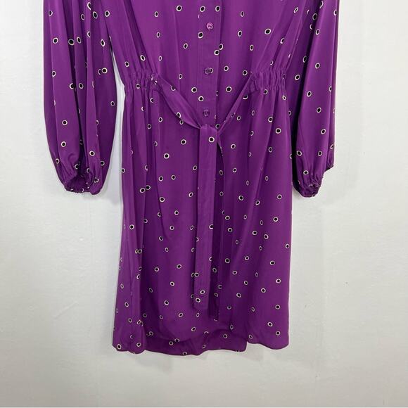 TUCKER NYC Purple Black Dot Tunic Dress Size Large - Picture 7 of 13